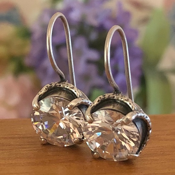 Vintage Silpada Sterling Silver Cubic Zirconia Center Stage Earrings W1863 - Picture 4 of 16